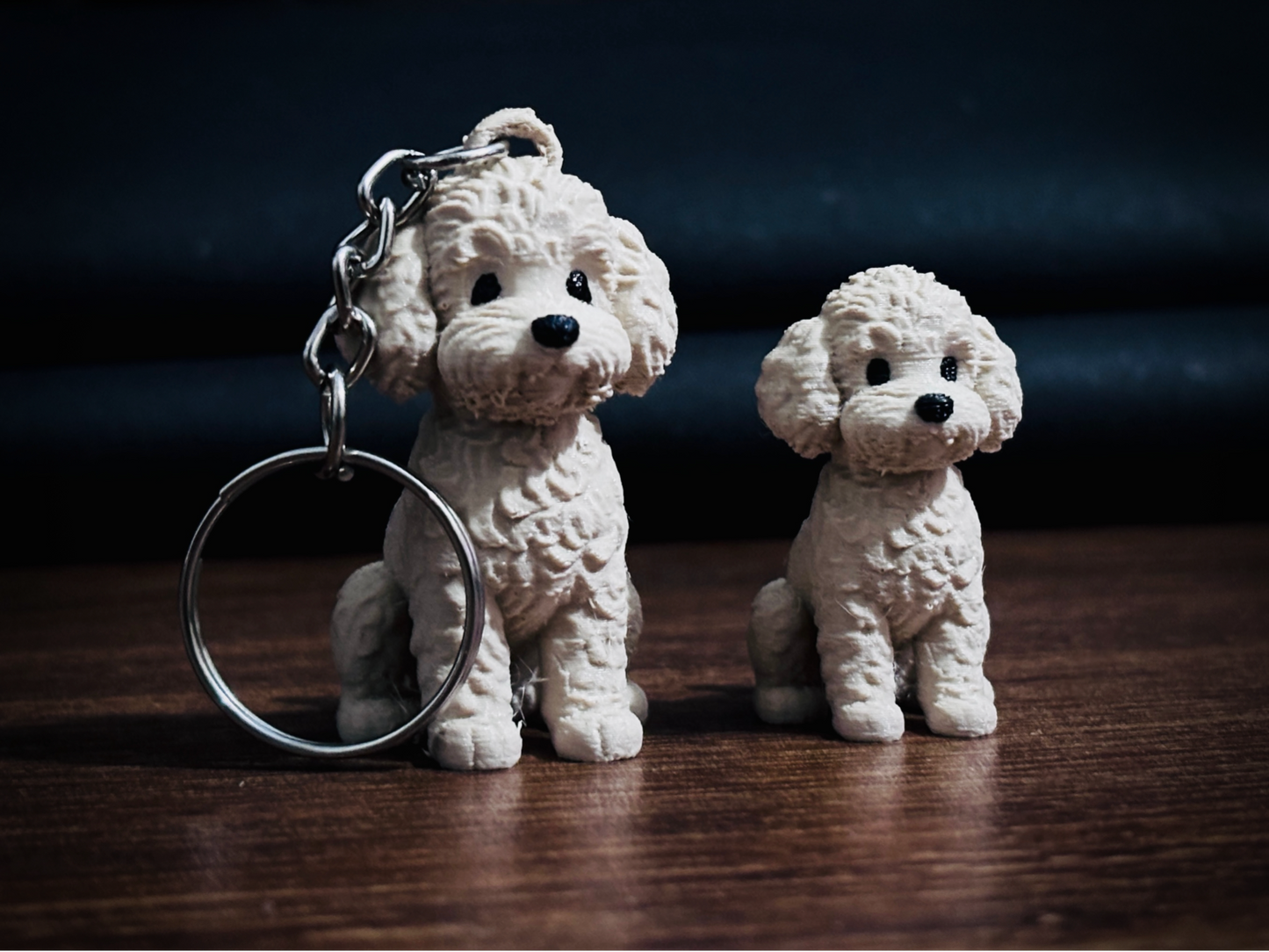 Poodle Miniatura Estatueta & Chaveiro