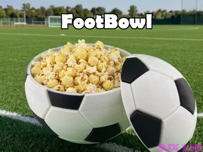 FootBowl – Tigela de Lanche de Futebol Fácil de Imprimir com Tampa