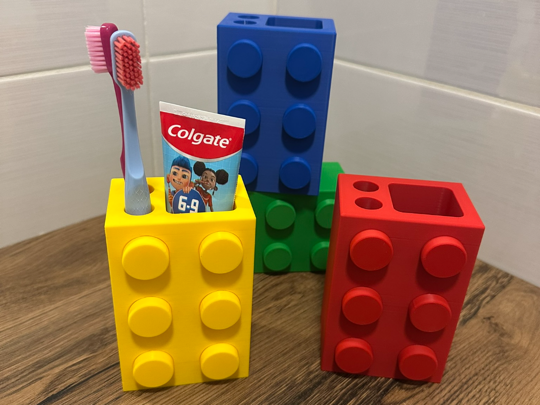 Tijolo - Suporte para Pasta e Escova de Dentes