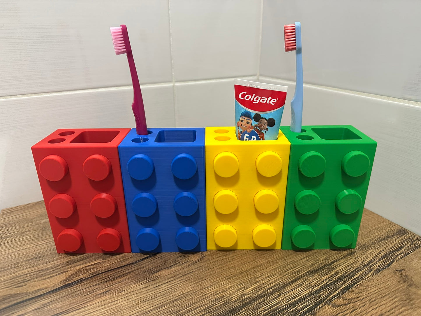 Tijolo - Suporte para Pasta e Escova de Dentes