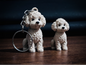 Poodle Miniatura Estatueta & Chaveiro